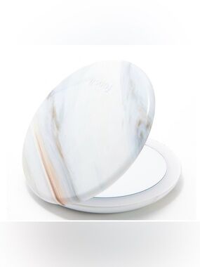 Lumi Luxe Compact LED Mirror w/ 10x/1x Magnification by Fancii - Natural Marble